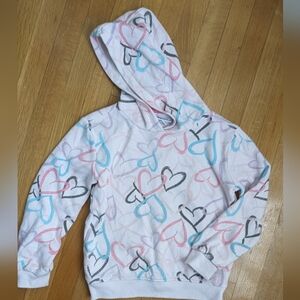 Cute Kids Headquarters Light Pink Heart Print Hoodie. Size 6